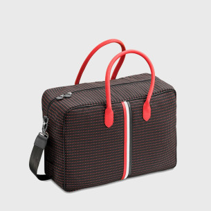 Bagage cabine compact tissu noir et rouge femme Giovana E2R