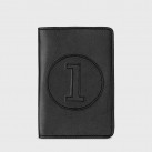 Leather wallet and purse in black leather AllB1 for men or woman