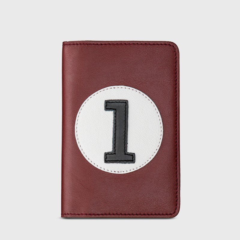 Burgundy leather wallet and purse for man CBR1
