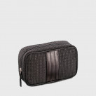 Small toilet bag in fabric and leather Billy black