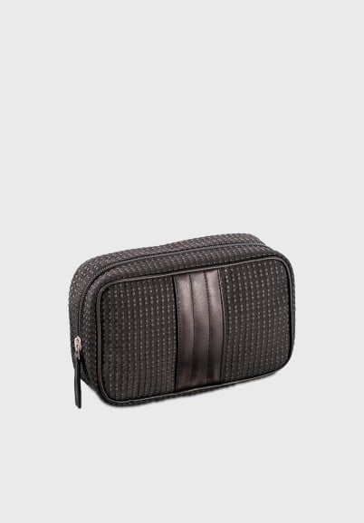 Small toilet bag in fabric and leather Billy black