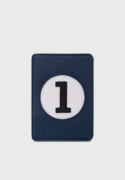 Passport cover in blue leather retro style BBE1