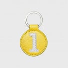 Yellow and white leather key ring for sporty men or women