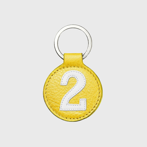 petit-porte-clés-jaune-durable-rond