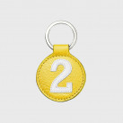 Yellow and white leather key ring for sporty men or women