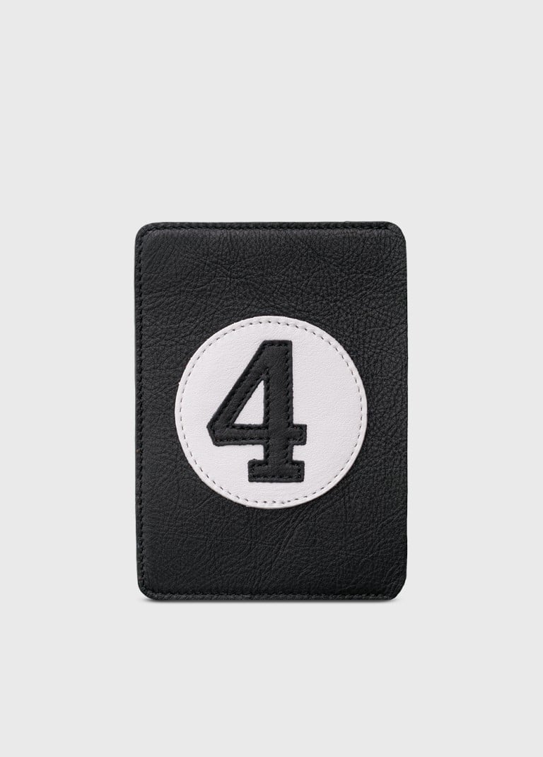 Protège passeport cuir noir original et rétro numéro 4