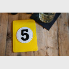 Protège passeport en cuir jaune original et rétro numéro 5