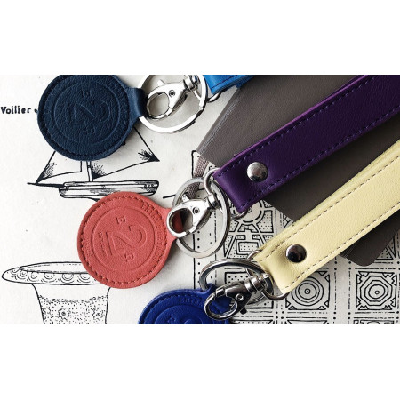 porte clé lanière en cuir recyclé