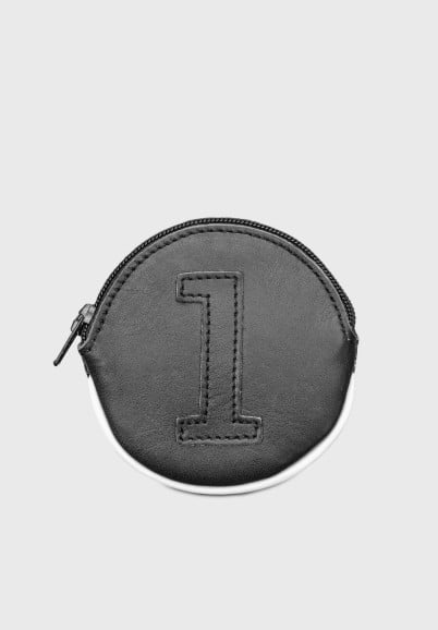 Small black leather purse for man