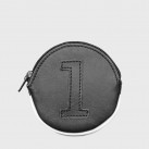 Small black leather purse for man