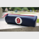 Pencil case in blue leather number 1