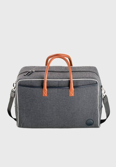 Ronaldo ABB unisex canvas and grey leather cabin baggage