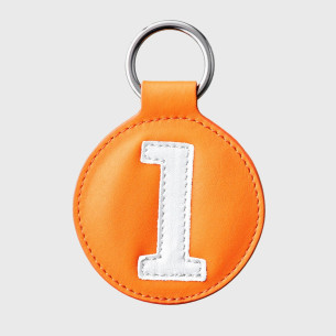 porte cles upcycle orange blanc