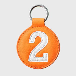 porte cles upcycle orange blanc 2