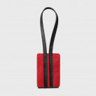 Etiquette bagage cuir bicolore rouge et noir style vintage