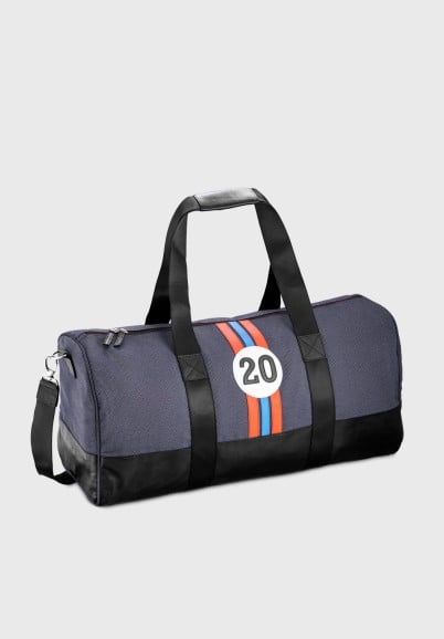 Retro travel bag for men in fabric and leather Riccardo RBR20