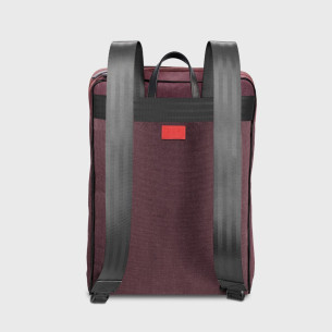 sac à dos durable homme en tissu déperlant bordeaux 2