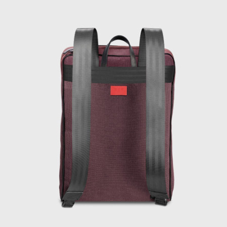 sac à dos tendance homme en tissu automobile bordeaux