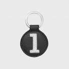 Porte clés numéroté cuir noir et blanc original