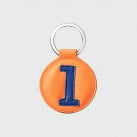 Porte-clés cuir orange et bleu pour homme ou femme