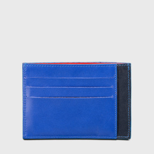 porte carte identite tendance pratique homme en cuir bleu