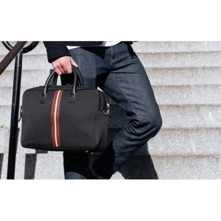 sac ordinateur écoresponsable mode homme en tissu noir