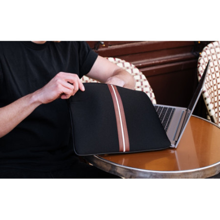 pochette ordinateur unisexe en tissu noir