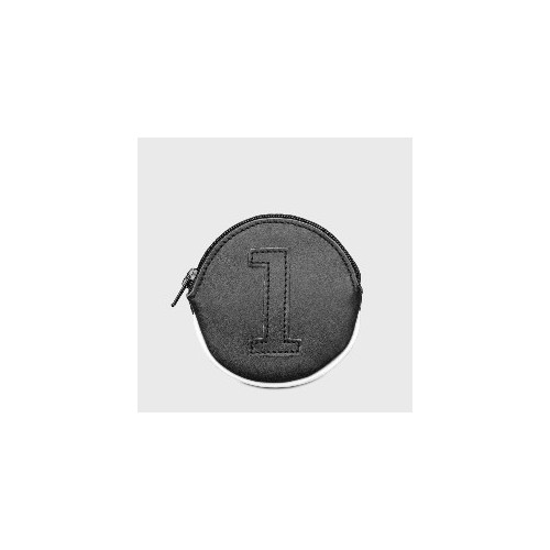 porte-monnaie rond tendance homme en cuir noir