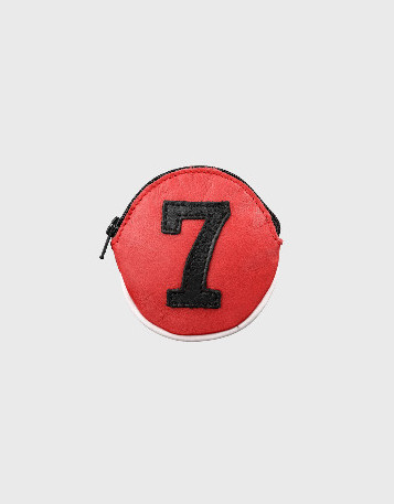 Porte monnaie homme en cuir rouge petit et vintage numéro 7