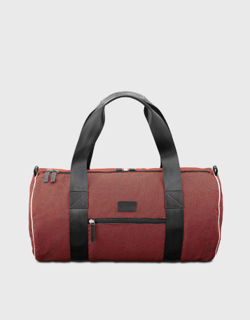 Steevy red fabric and leather sport bag for men