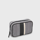 Black and white leather toiletry bag Billy