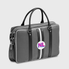 William 15-inch customizable computer bag in grey and black canvas