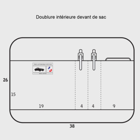 Sac ordinateur 15 pouces tissu et cuir bleu et blanc Alberto - E2R