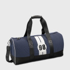 Eco-friendly men's travel bag in blue fabric and leather Riccardo
