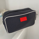 Sustainable blue wash bag for man Bobby with a car retro style