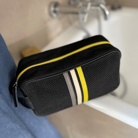 trousse de toilette homme en tissu déperlant lavable noir