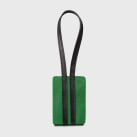 Luggage tag quality leather luxury green and black