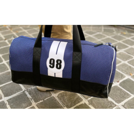 sac week-end homme en tissu recyclé bleu sac de voyage écoresponsable