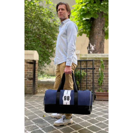 sac de voyage homme écoresponsable en tissu recyclé et cuir