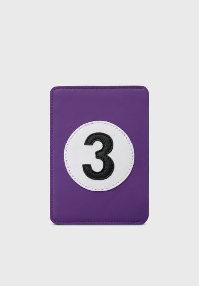 Protège passeport en cuir upcyclé violet numéro 3