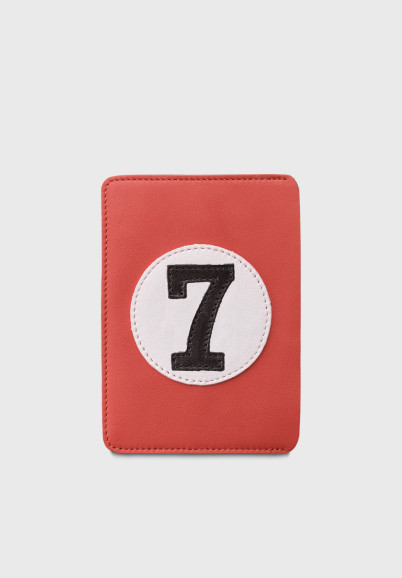 Coral upcycled leather passport cover number 7
