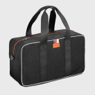 Men's weekend bag in black upcycled fabric and leather Tonio