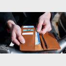 Customizable camel leather wallet for men