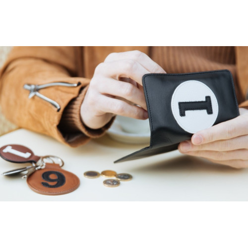 Portefeuille homme en cuir noir et blanc personnalisé - E2R