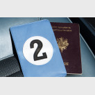 Personalized original sea-blue leather passport cover