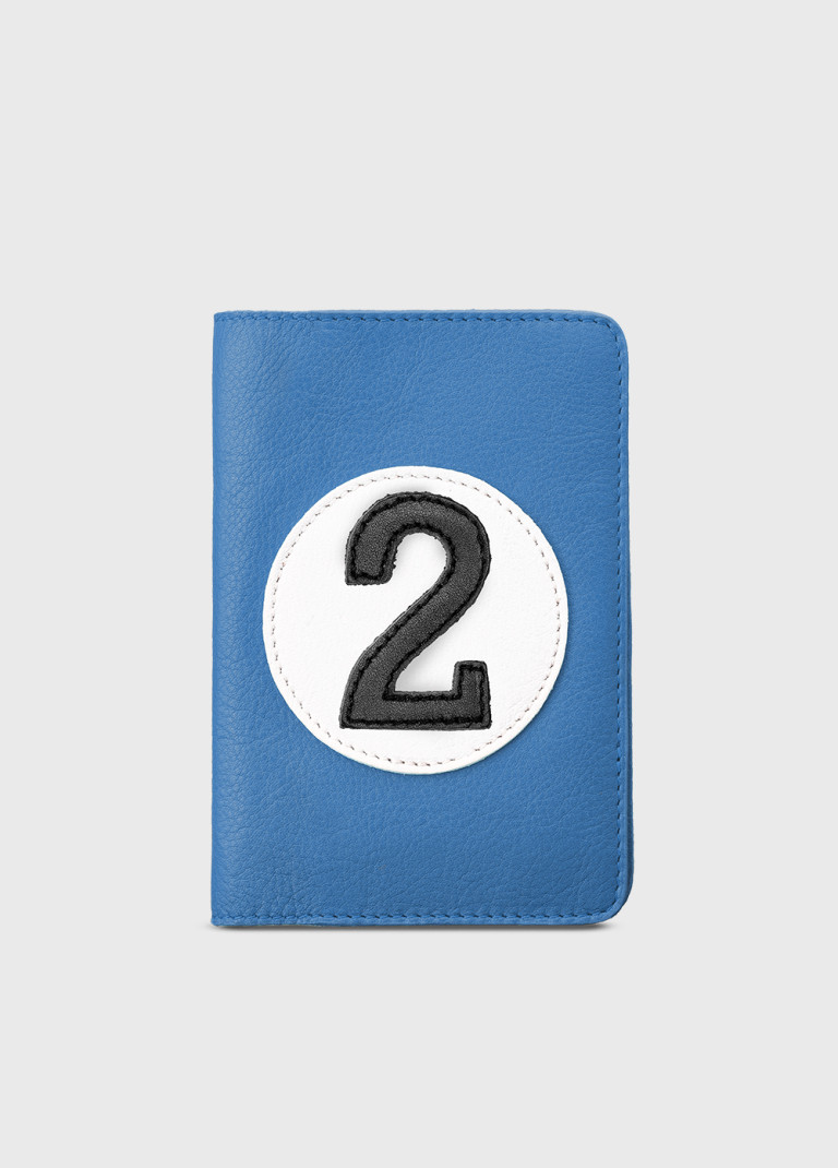 Personalized original sea-blue leather passport cover