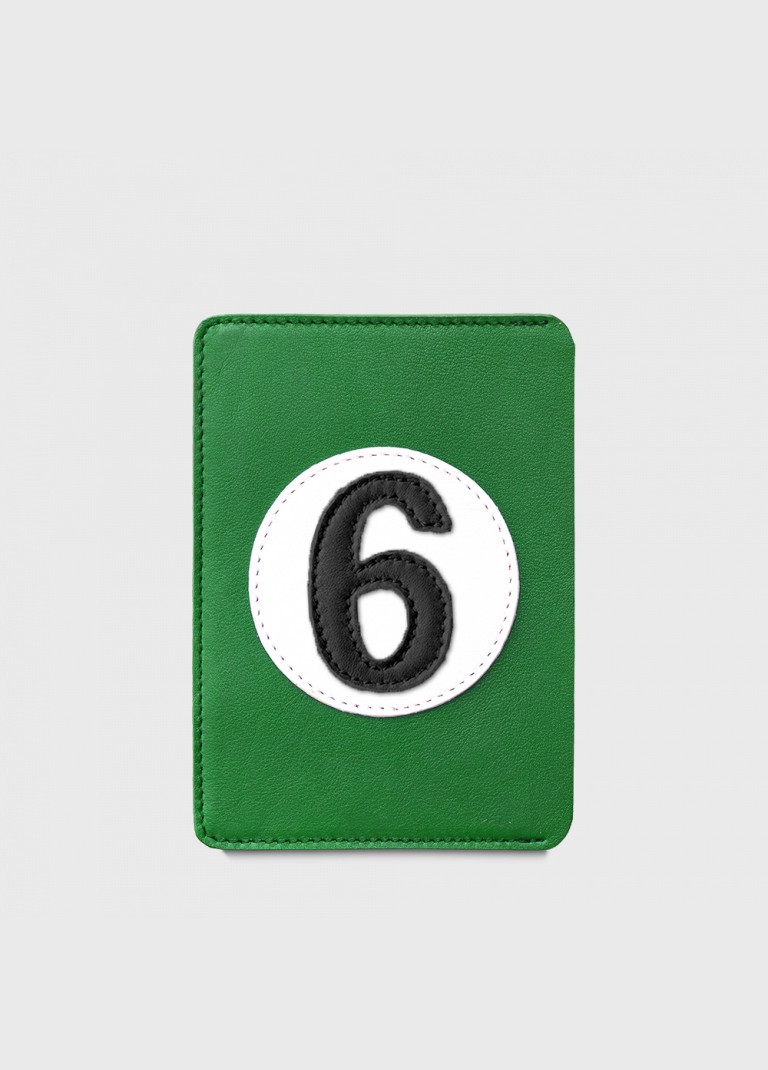 Protège passeport en cuir vert upcyclé personnalisé