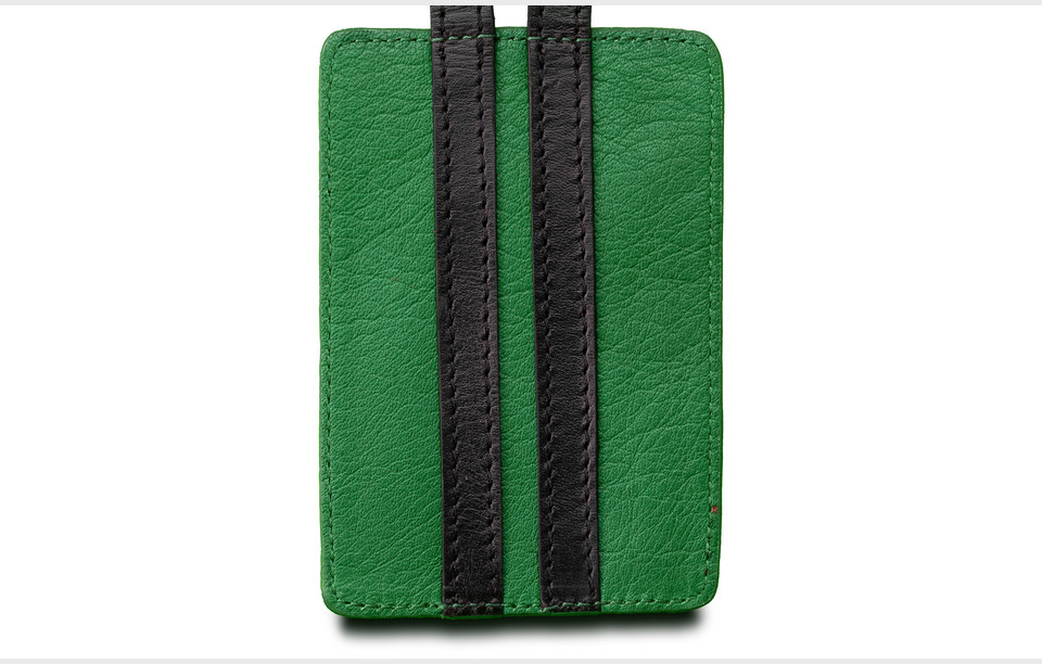 Luxury green and black personalized leather luggage tag