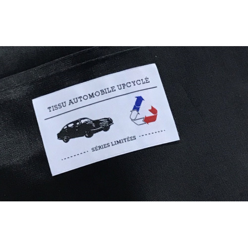 Sac banane en tissu automobile upcyclé noir à motifs - E2R