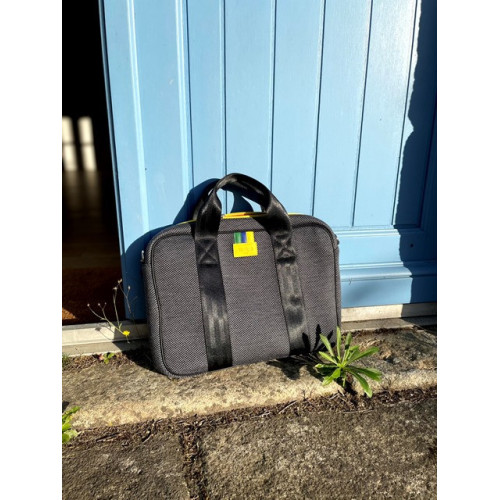 sacoche de bureau en tissu gris sac ordinateur